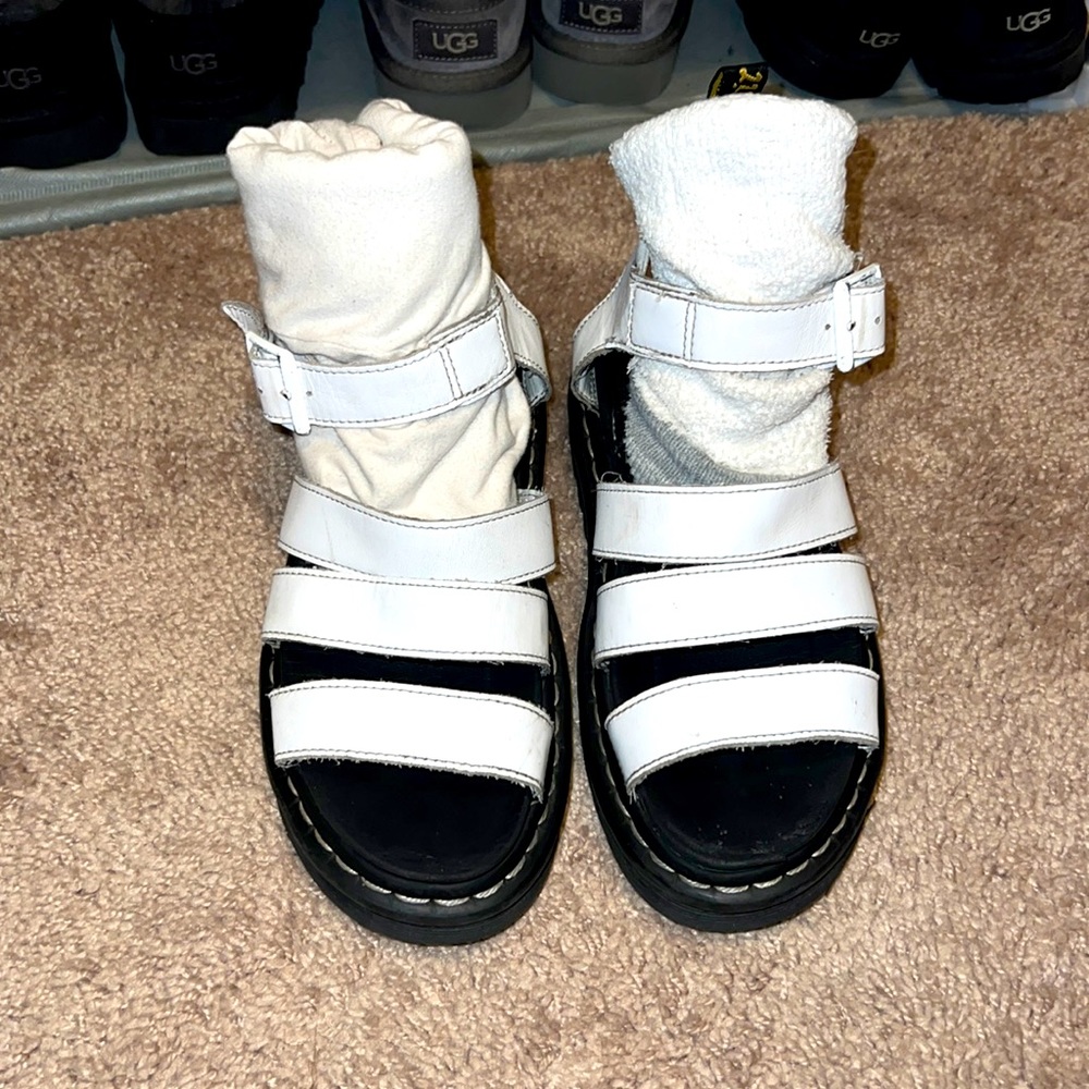 White Doc Martin sandals